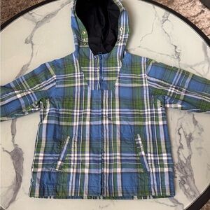 GAP Kids Plaid Blue and Green Windbreaker